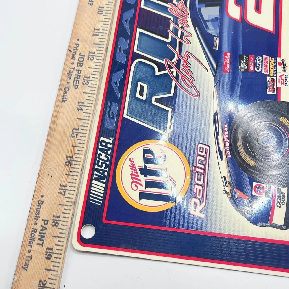 Rusty Wallace NASCAR Miller Lite Racing Sign Set 2pc 19in WinCraft 2002 Vintage
